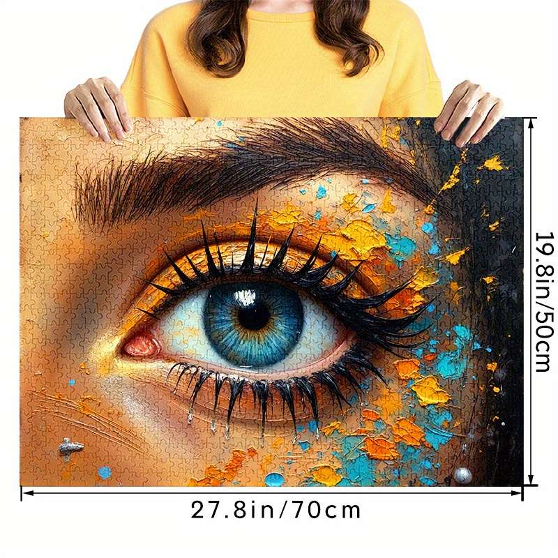 1000pcs Vibrant Eye Design Jigsaw Puzzle Scratch Water Resistant Advanced DIY Br