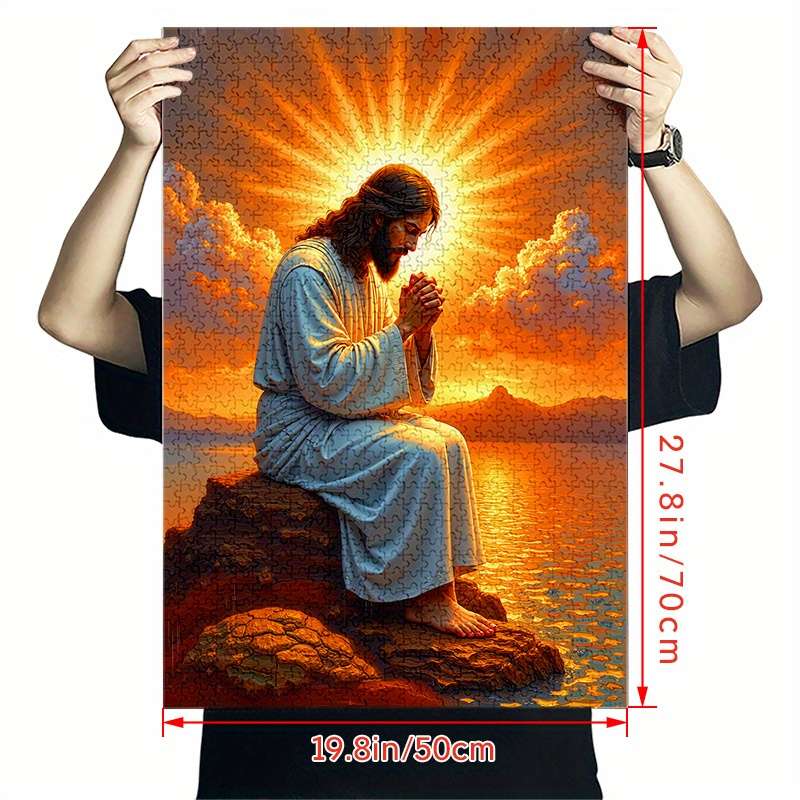 1000pcs Jesus Praying at the Sea Jigsaw Puzzle for Adults Advanced Level Challengin