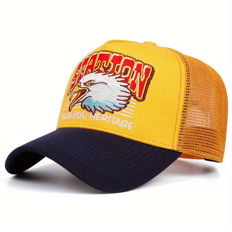 1pc Men's Outdoor Sports Baseball Cap Collection Multi-Color Polyester Mesh Back Eag