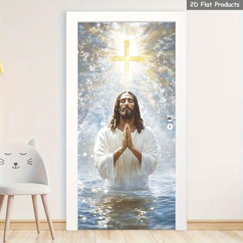 1pc 95.0x214.88cm Jesus Christian Themed Stickers