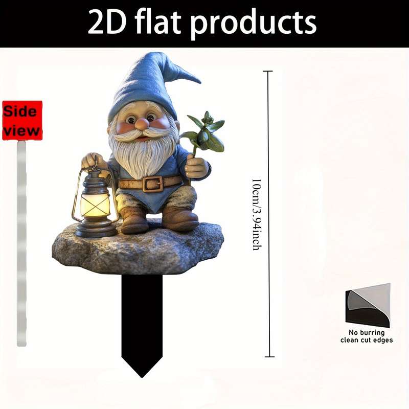 1pc 2D Flat  Printing  New Acrylic Material Garden Decoration Stake Suitable for Yards Garden