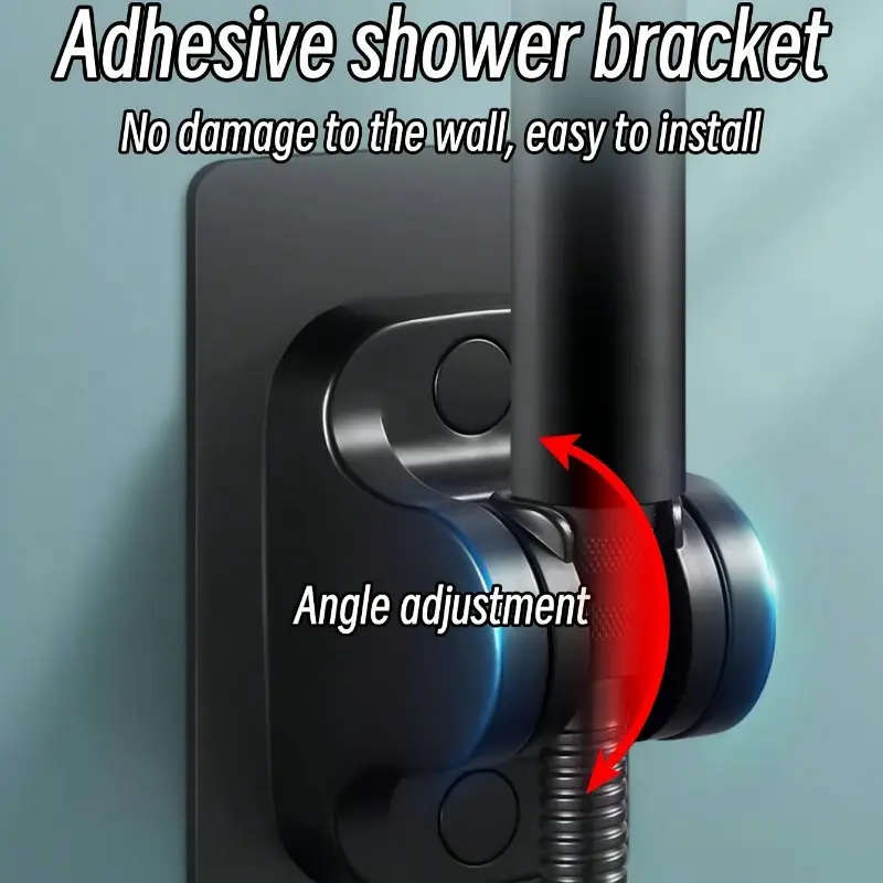 1set High-Pressure Handheld Shower Head with Bracket and Hose 5 Adjustable Water Flow Modes Wall Mou