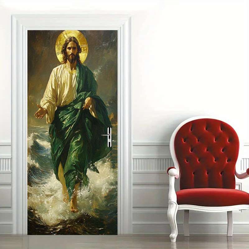 1pc 95.0x214.88cm Jesus Christian Themed Stickers