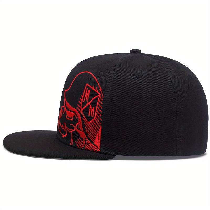 1pc Gothic Baseball Cap Adjustable Snapback Breathable Unisex Outdoor Sports Hat with Red Whi