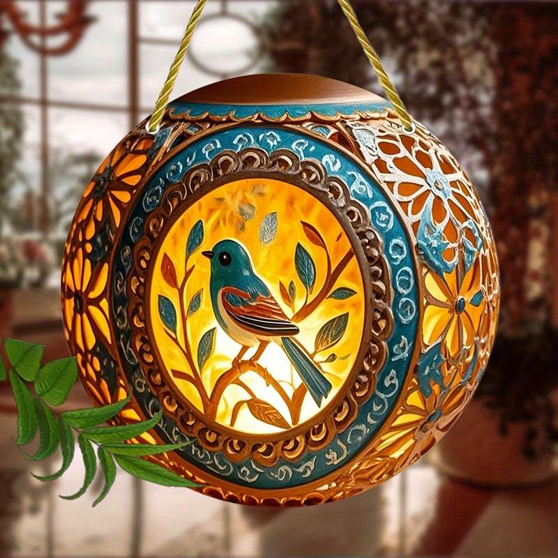 1pc 2D Flat   Bohemian Style Vintage Acrylic Lantern 20.32x20.32 cm Clear Round Hanging L