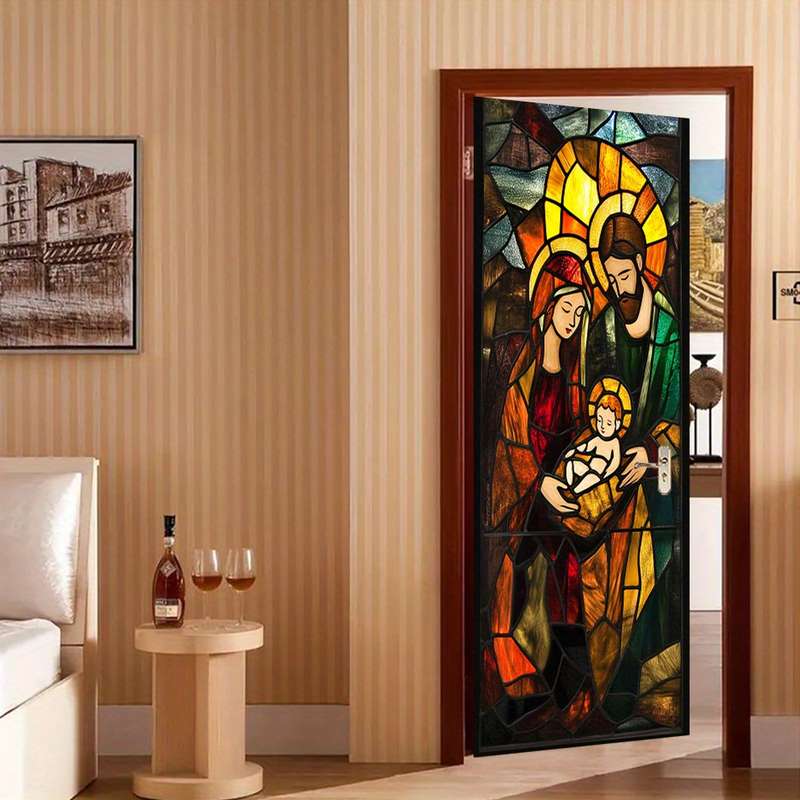 1pc 95.0x209.8cm Jesus Christian Themed Stickers