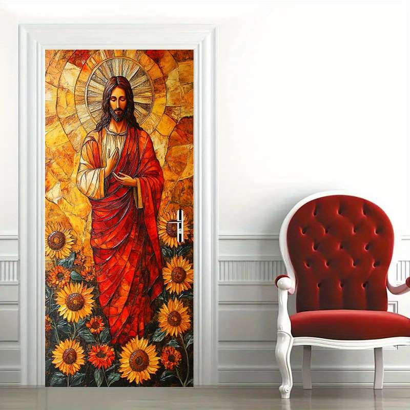 1pc 95.0x214.88cm Jesus Christian Themed Stickers