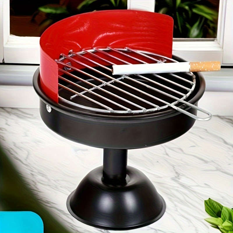 1pc A Creative Barbecue Grill-Shaped Ashtray Suitable for Home Office And Outdoor Use.