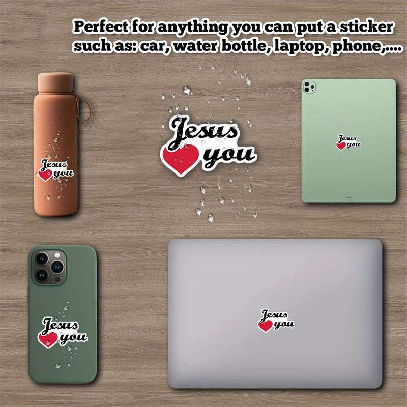 1pc Style1 Jesus Christian Themed Stickers