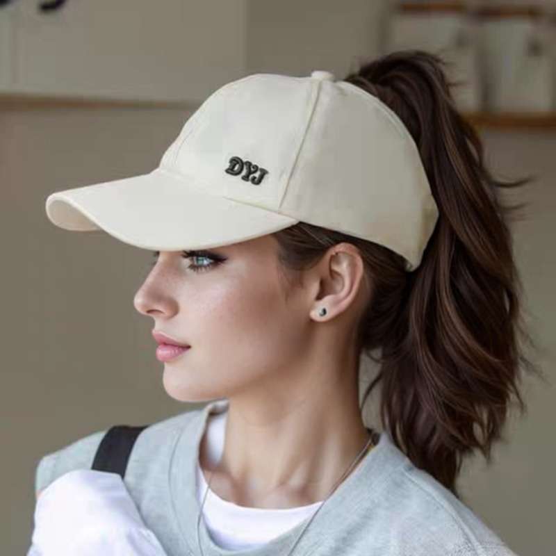 1pc Women's casual and versatile baseball cap with open top letter embroidery on the front of the