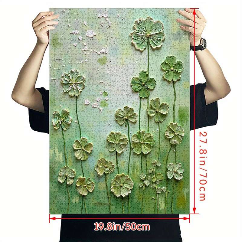 1000pcs Clover Oil Painting Jigsaw Puzzle Large Waterproof Scratch-Resistant Pap