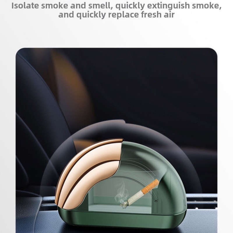 1pc Driver-Side Car Ashtray Space-Saving Door-Mounted Design Mechanical Style Durable Aluminum Le