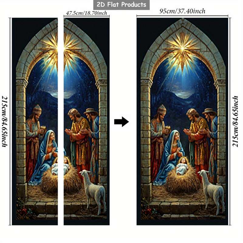 1pc 95.0x209.8cm Jesus Christian Themed Stickers