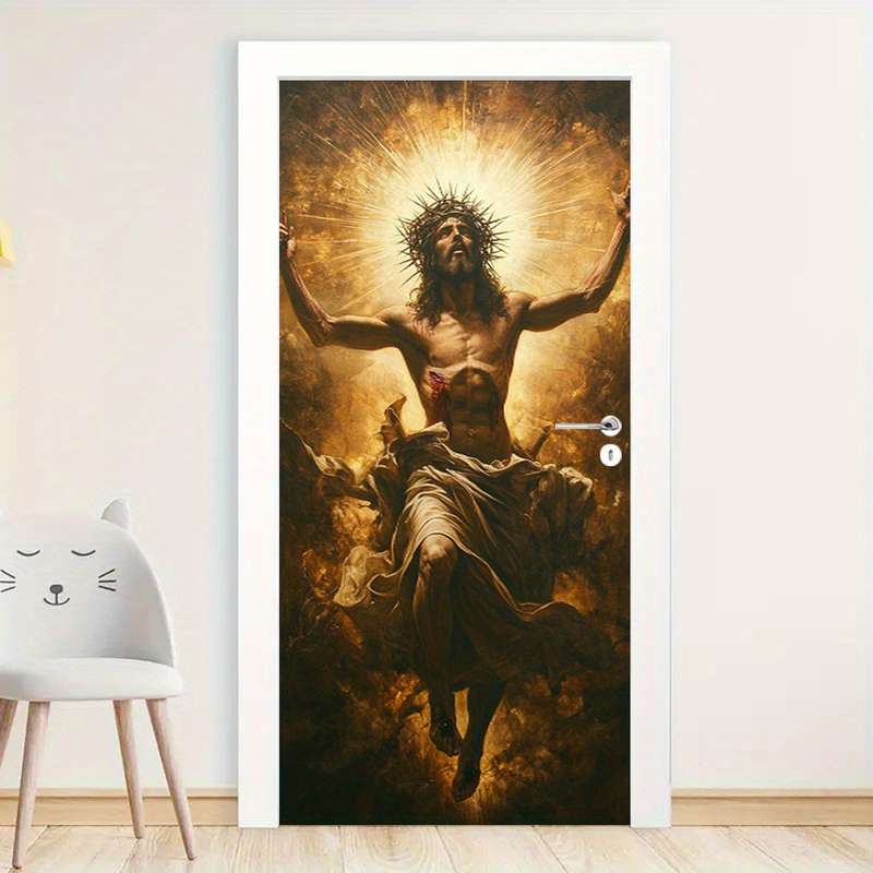 1pc 95.0x214.88cm Jesus Christian Themed Stickers