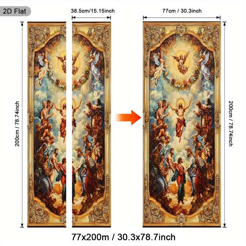 1pc 30.3x78.7 inches   77x200 cm   Jesus Christian Themed Stickers