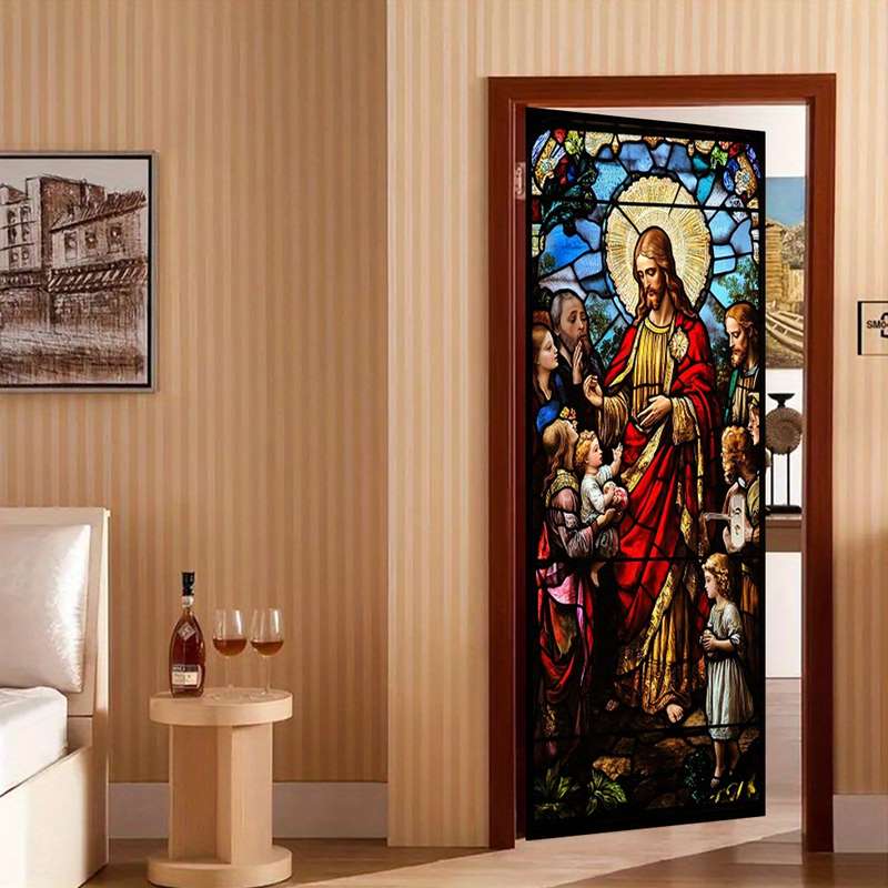 1pc 95.0x214.88cm Jesus Christian Themed Stickers