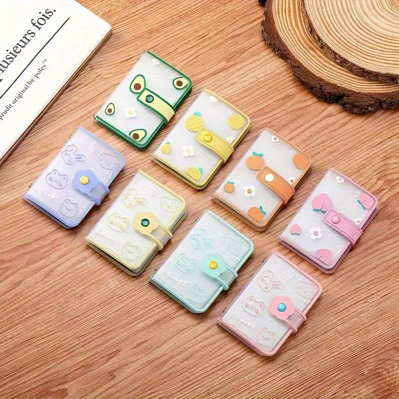 1pc Sunflower Snap INS Style Cute Fruit Animal Pattern Female Card Holder Small and Large Capacity