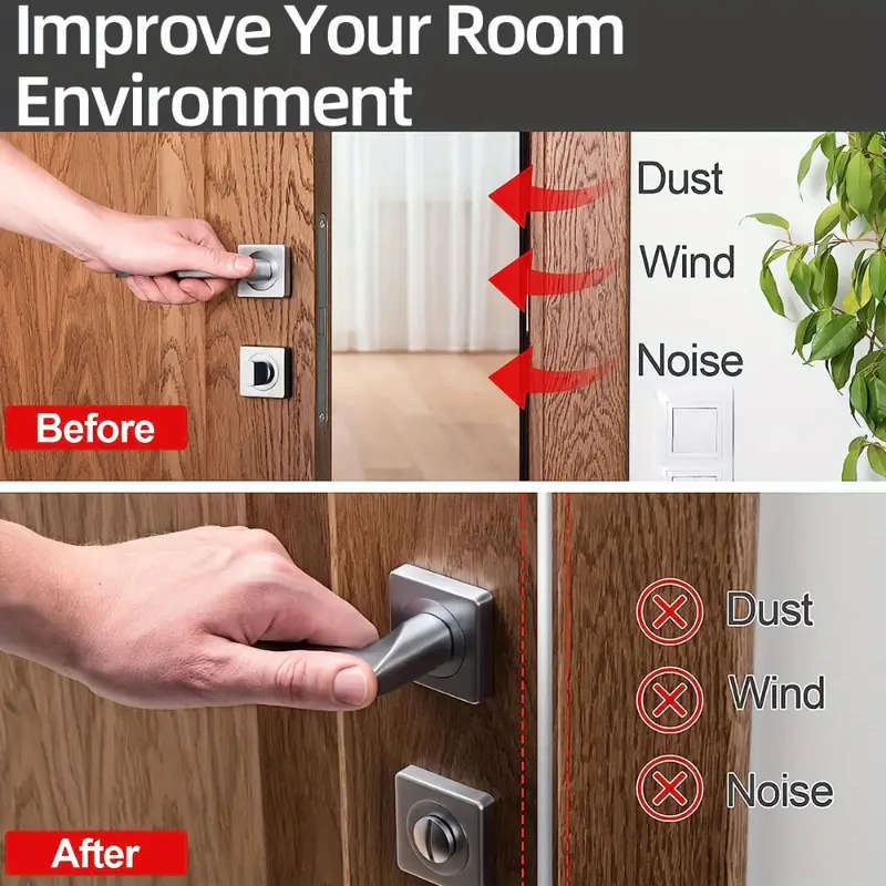 1pc Self-Adhesive Rubber Door Seal Strip 3m Anti-Theft Soundproof Windproof Anti-Collision Dust-Proo