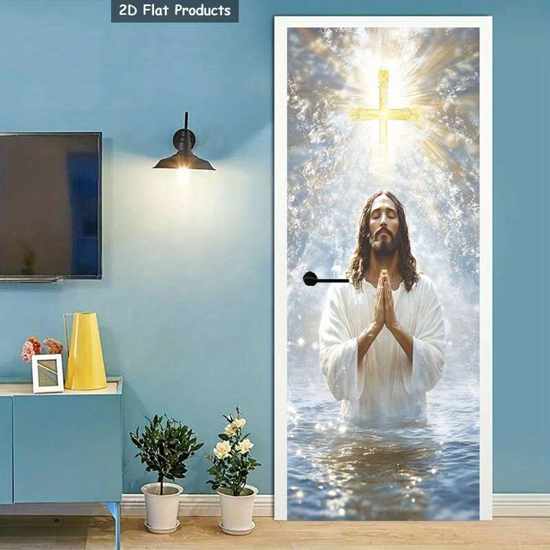 1pc 95.0x214.88cm Jesus Christian Themed Stickers
