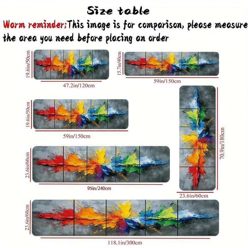 1Pc 15.7x59inch 40x150cm Floor Mat