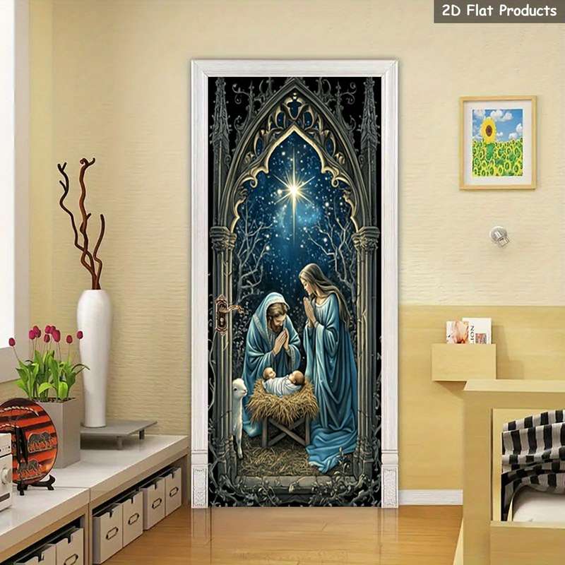 1pc 95.0x209.8cm Jesus Christian Themed Stickers