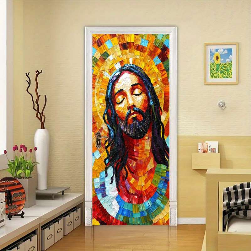 1pc 95.0x214.88cm Jesus Christian Themed Stickers