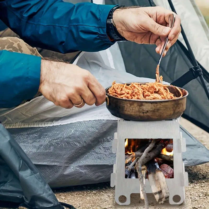 1pc Campfire Wood Stove Portable Backpack Stove Folding Lightweight Titanium Alcohol Stove Suitable