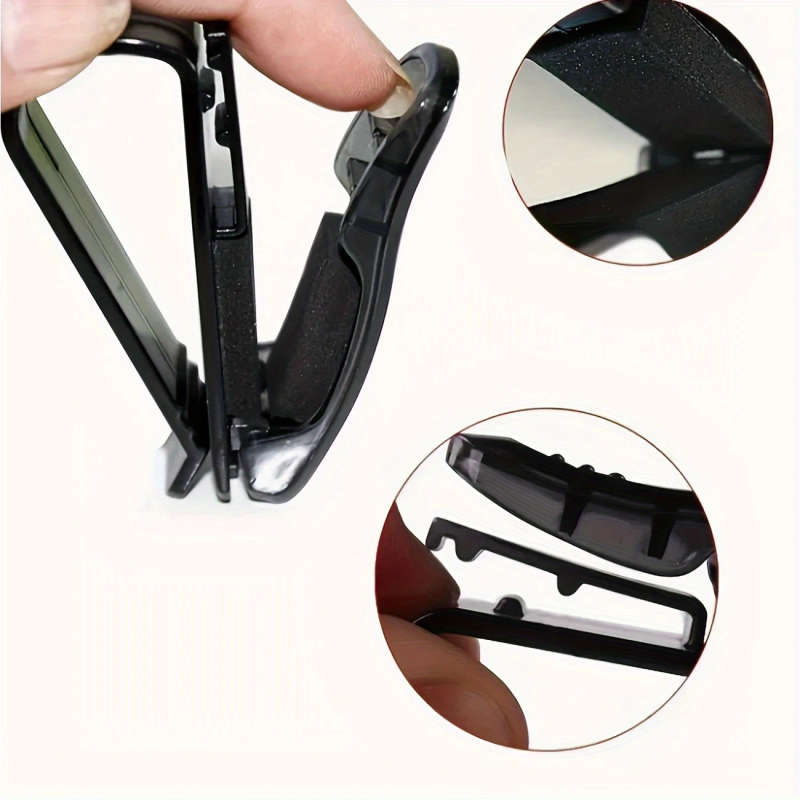 1pc Multi-Function Car Sun Visor with Glasses Holder Bill ID Card Slots Durable ABS Material Essenti