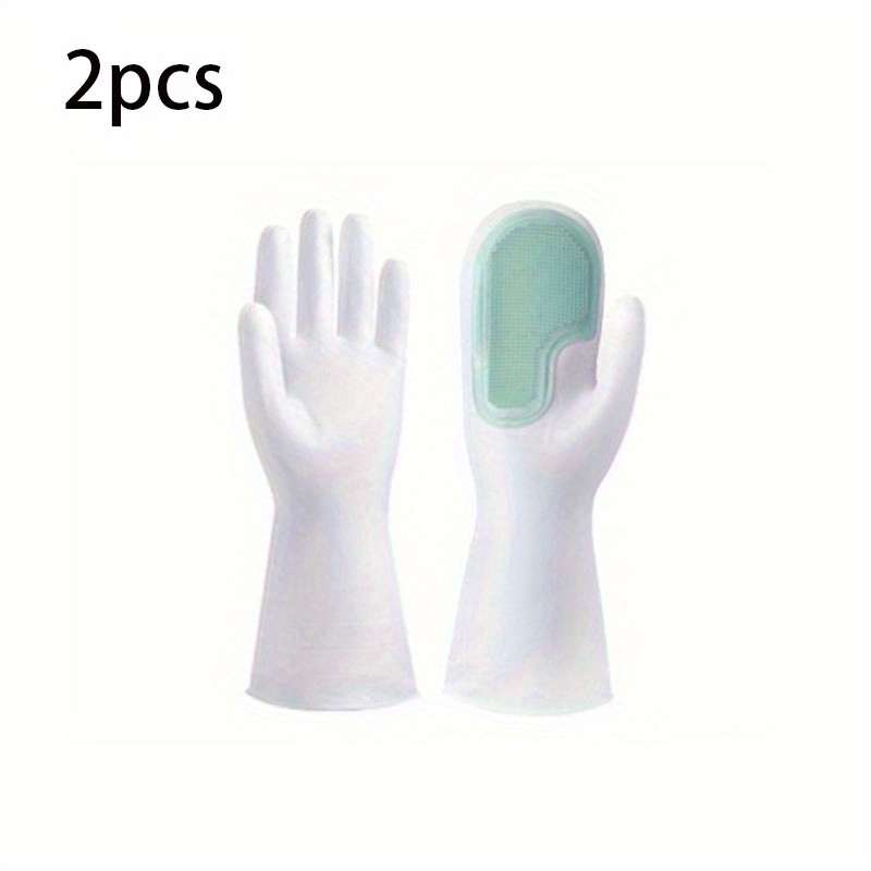 2pcs Colorful Waterproof Rubber Latex Dishwashing Gloves Ideal for Kitchen Bathroom Outdo