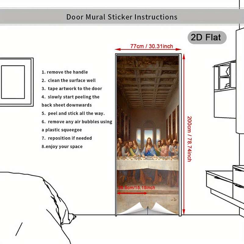 1pc 30.3x78.7 inches   77x200 cm   Jesus Christian Themed Stickers