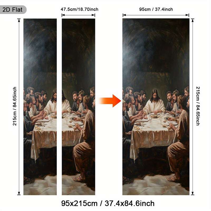 1pc 30.3x78.7 inches   77x200 cm   Jesus Christian Themed Stickers