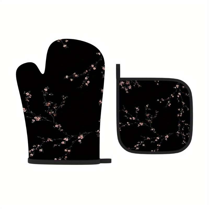 2pcs 26.92x17.02 cm Heat Resistant Oven Mitts And Potholders