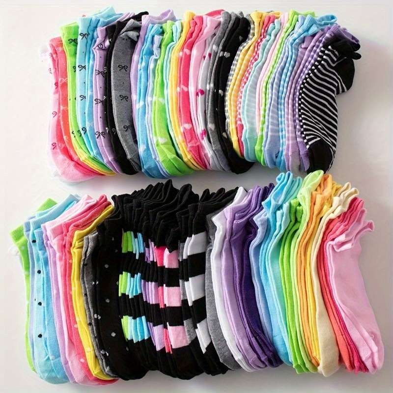 20 Pairs Of Mixed Colors Random Hair One Size High Elastic Socks