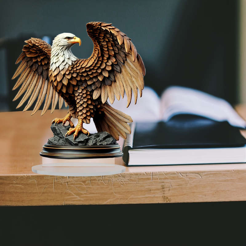 1pc 2D Flat  A  Acrylic Tabletop Decoration of an Elegant Eagle Featuring a Stand a Vintage-Sty