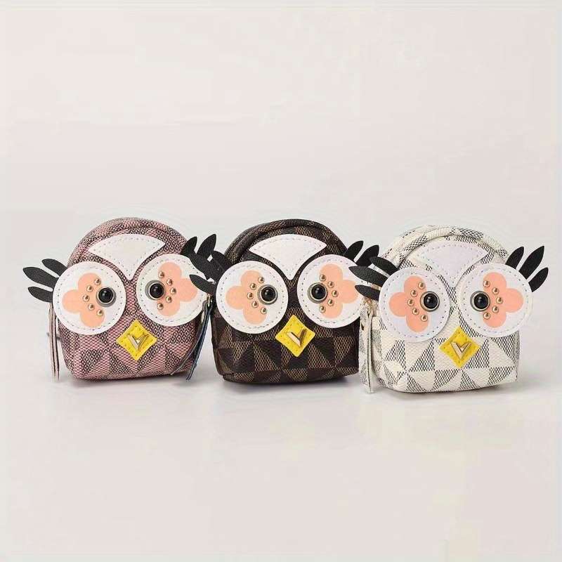 1pc Owl-Shaped Coin Purse Wireless Earphone Case Key Pouch Storage Bag