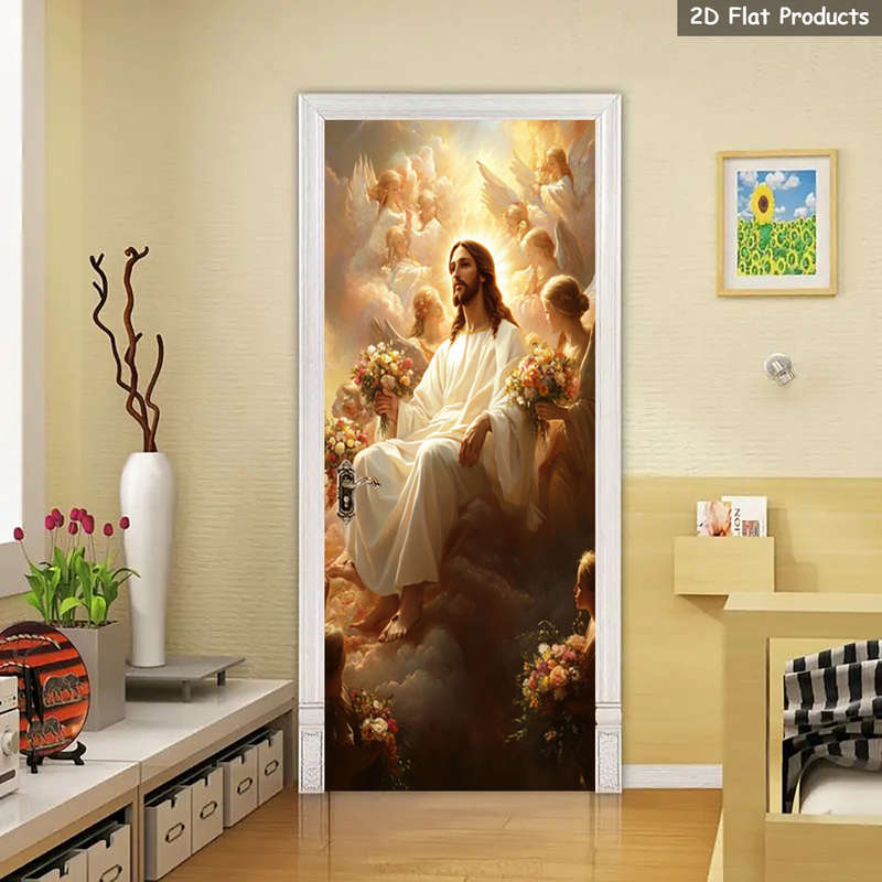 1pc 95.0x209.8cm Jesus Christian Themed Stickers