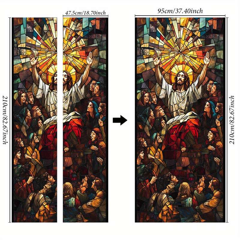 1pc 95.0x214.88cm Jesus Christian Themed Stickers