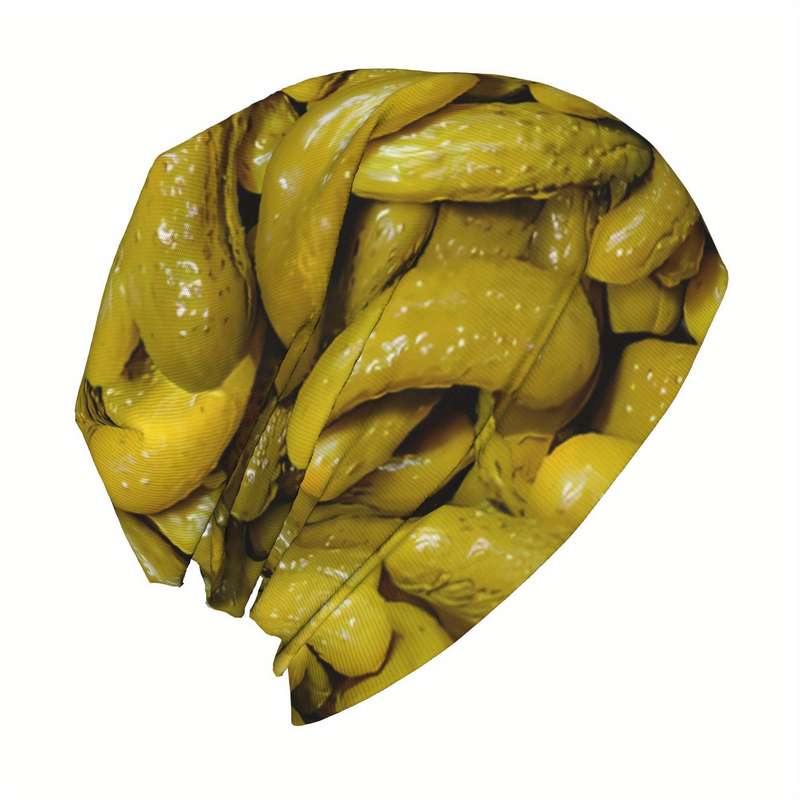 1pc BIIHUDU Brand Funky Knitted Polyester 95% Elastane 5% Baby Garlic Dill Pickle Beanies Caps Ha