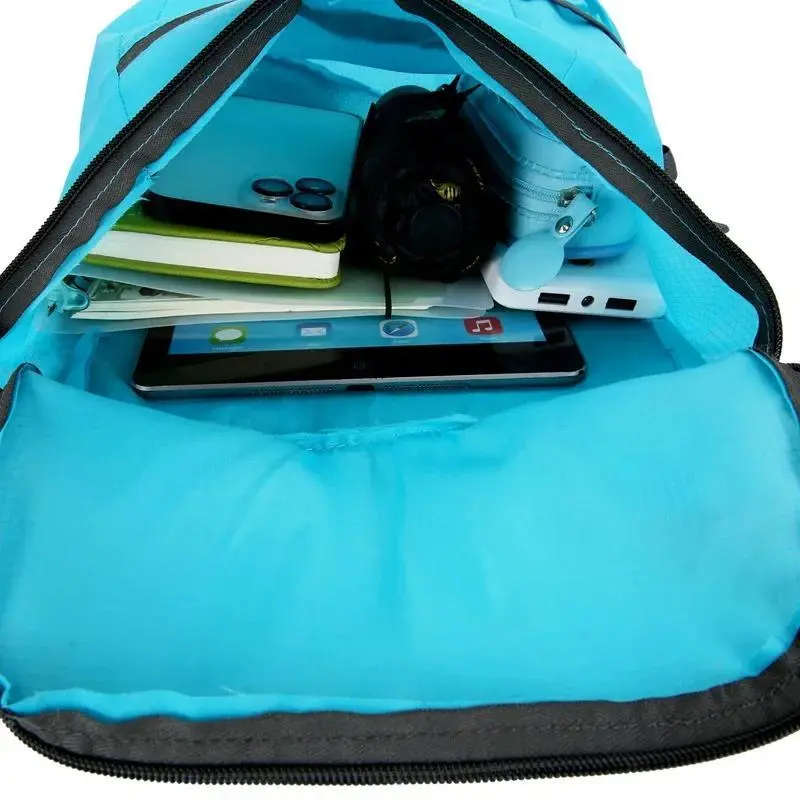 1pc Lightweight Nylon Backpack Foldable Adjustable Straps Zippered Compartments Ideal for Camping