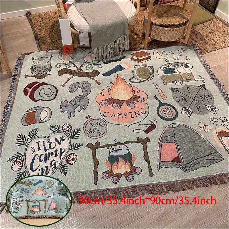1ps Blanket Color 89.99X89.99Cm Green Portable