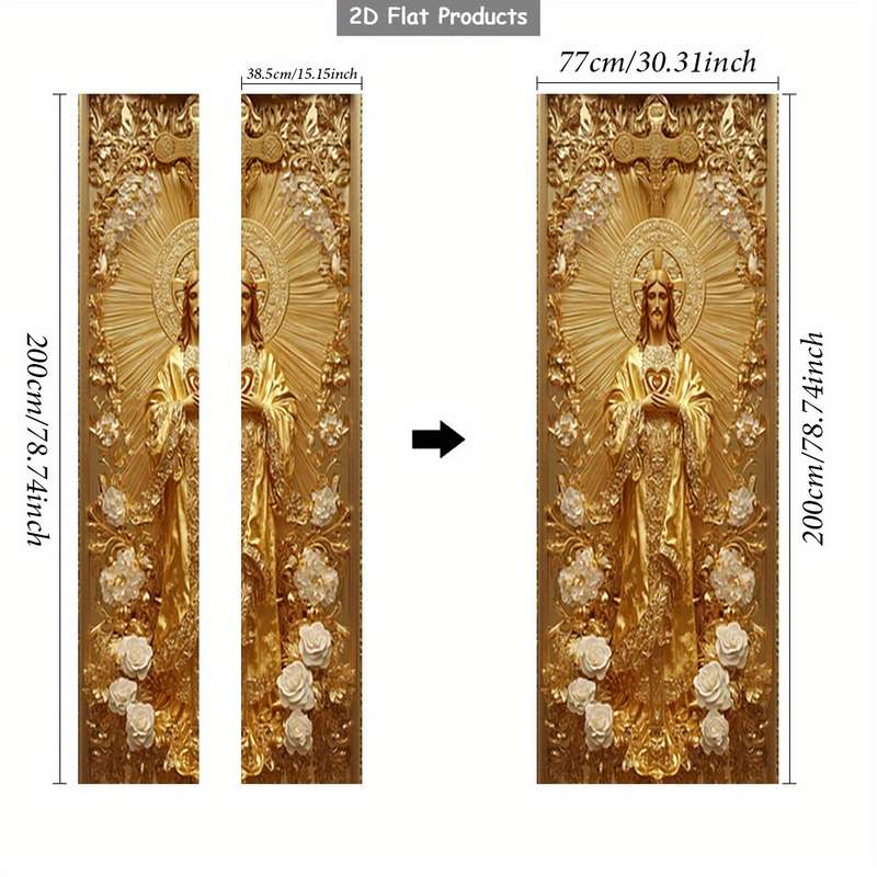 1pc 95.0x209.8cm Jesus Christian Themed Stickers