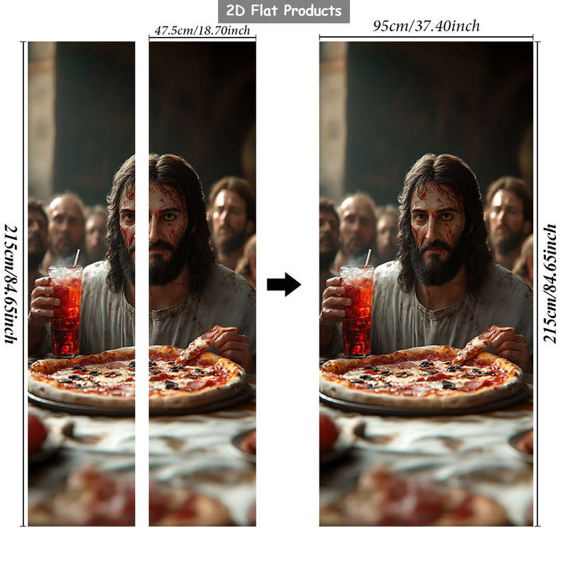 1pc 95.0x214.88cm Jesus Christian Themed Stickers