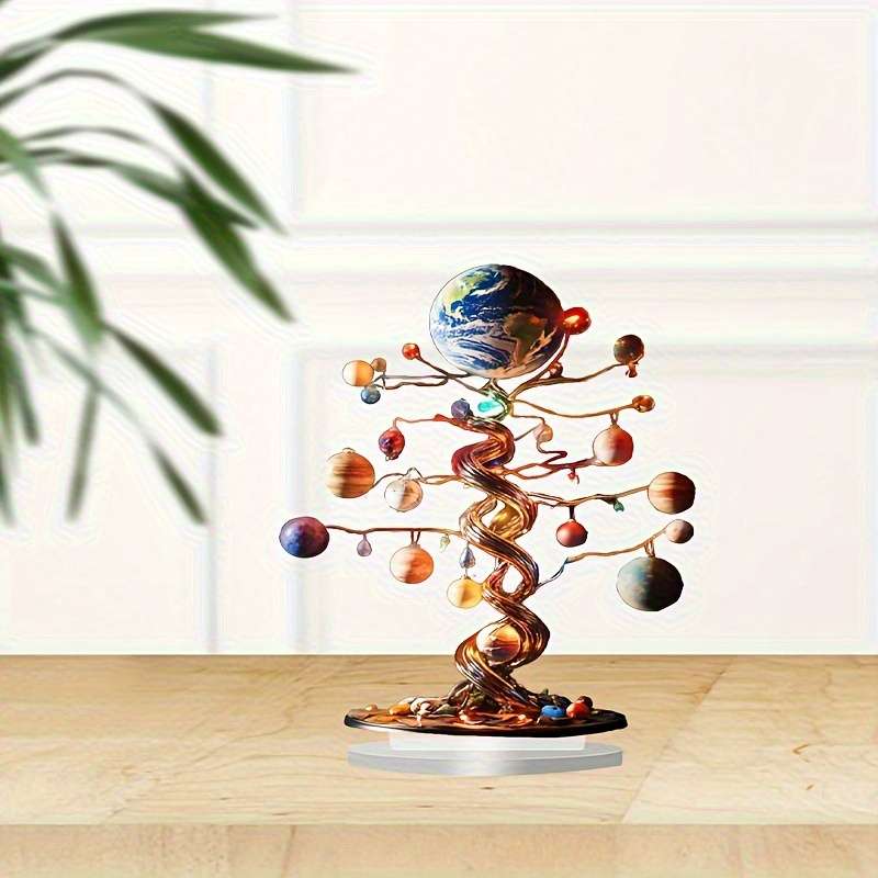 1pc 2D Flat   Acrylic Ornament A Flat Decorative Piece Earth Two-Dimensional Flat Desktop Decor