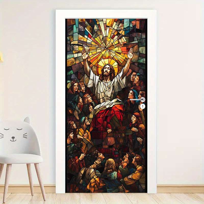 1pc 95.0x214.88cm Jesus Christian Themed Stickers