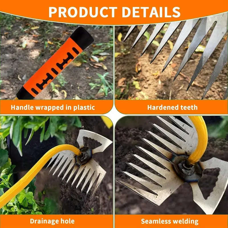 Heavy Duty Multi-Purpose Weeding Rake Tool