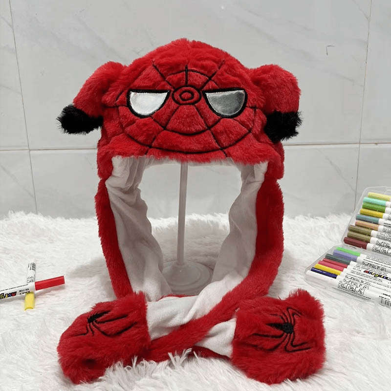 1pc Spiderman-Themed Plush Hats with Ears Perfect for Festival Costumes Or As a Birthday Present.