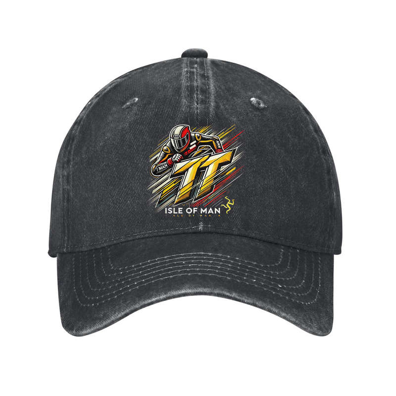 1pc Cotton Isle Of Man TT Baseball Cap Adjustable Lightweight Curved Brim Dad Hat Perfect For Outd