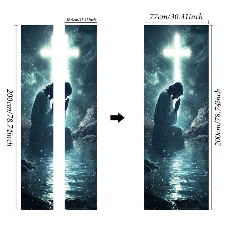 1pc 95.0x214.88cm Jesus Christian Themed Stickers