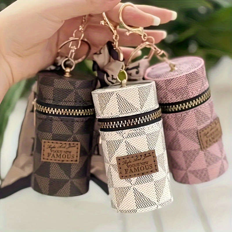 1pc s Fashionable Cylinder Travel WalletSpacious and Versatile Storage Bag with Zipper Closu