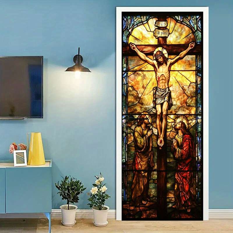 1pc 95.0x214.88cm Jesus Christian Themed Stickers
